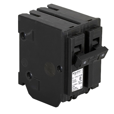 Schneider Electric Miniature Circuit Breaker, CHOM Series, 60A, 2 Pole, 120/240V AC, 10kA CHOM260CP